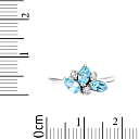 Кольцо из белого золота с топазом, фианитом