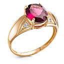 Кольцо из красного золота с бриллиантами, родолитом