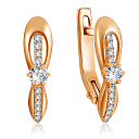 Серьги из красного золота с фианитом