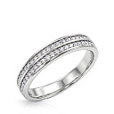 Кольцо обручальное из белого золота с бриллиантами