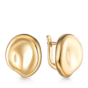 Серьги с английским замком из серебра с позолотой