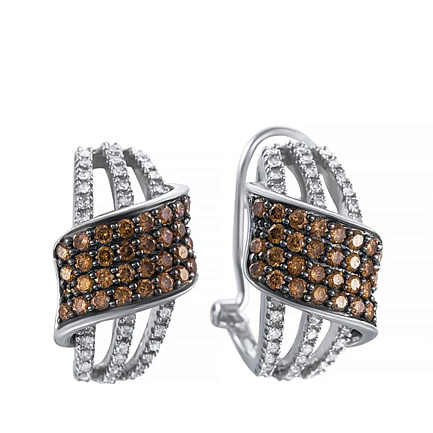 Серьги из белого золота с бриллиантами