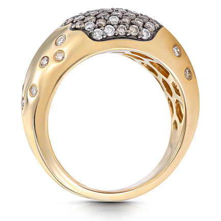 Кольцо из желтого золота с бриллиантами