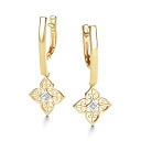 Серьги с английским замком из желтого золота