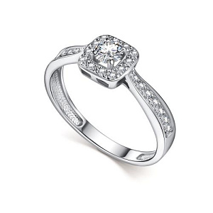 Кольцо из белого золота с бриллиантами