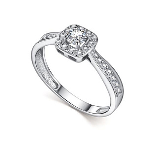 Кольцо из белого золота с бриллиантом