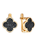 Серьги с английским замком из серебра с фианитами