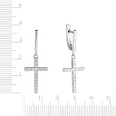 Серьги с английским замком из серебра с фианитом