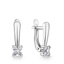 Серьги с английским замком из белого золота с бриллиантами