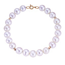 Браслет декоративный из красного золота с жемчугом