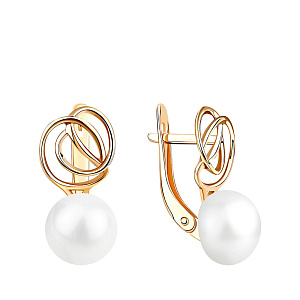 Серьги с английским замком из красного золота