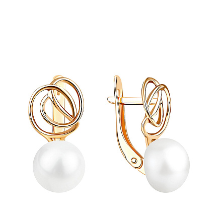 Серьги с английским замком из красного золота