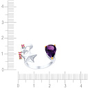 Кольцо из серебра с аметистом, фианитом