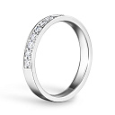 Кольцо обручальное из белого золота с бриллиантами