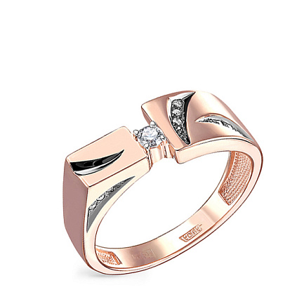 Кольцо из красного золота с бриллиантами