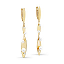 Серьги с английским замком из желтого золота с бриллиантами