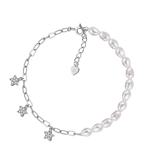 Браслет декоративный из серебра с фианитом