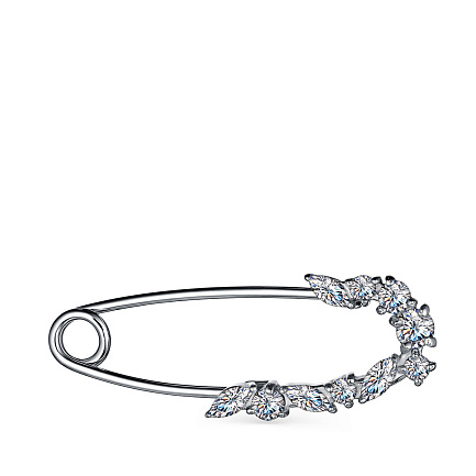 Брошь из серебра с фианитами