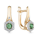 Серьги с английским замком из красного золота с бриллиантами