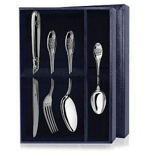 Набор из 4-х столовых предметов из серебра