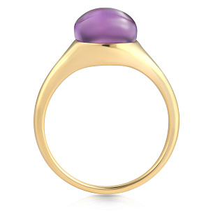 Кольцо из желтого золота с аметистом