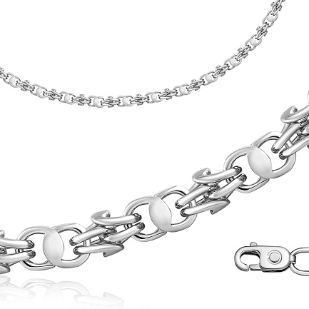 Цепь ручной работы из серебра, плетение кавай