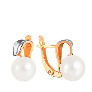 Серьги с английским замком из красного золота