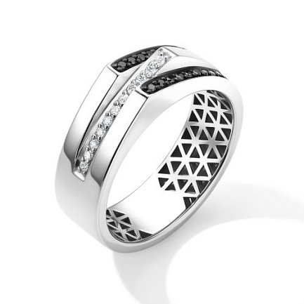 Кольцо из белого золота с бриллиантами