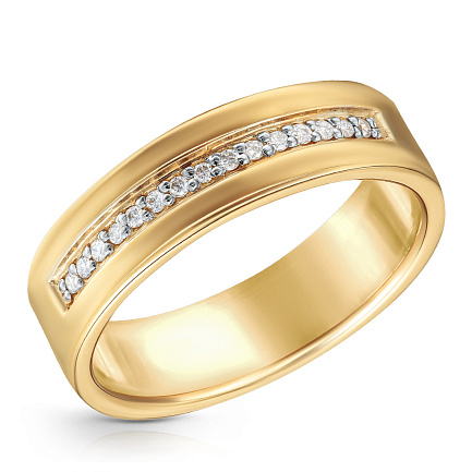Кольцо обручальное из золота с бриллиантами