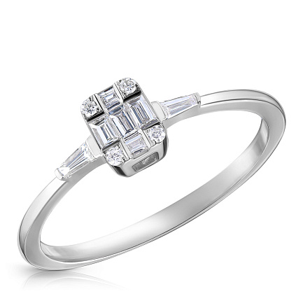 Кольцо из белого золота с бриллиантами