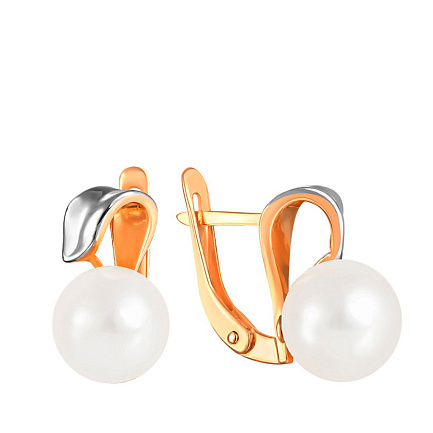 Серьги с английским замком из красного золота