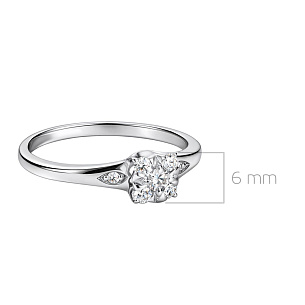 Кольцо из белого золота с бриллиантами