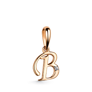 Подвеска из красного золота с бриллиантом