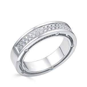 Кольцо из белого золота с бриллиантом