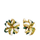 Серьги из желтого золота с рубинами, сапфирами