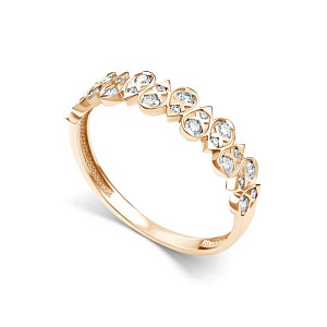 Кольцо из красного золота с бриллиантами