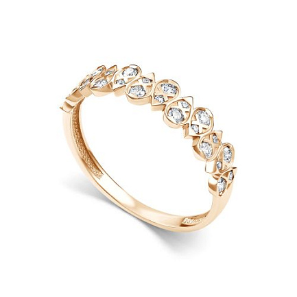 Кольцо из красного золота с бриллиантами