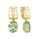 Серьги с английским замком из желтого золота с бриллиантами