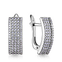 Серьги с английским замком из серебра с фианитом