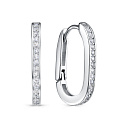 Серьги с английским замком из серебра с фианитами