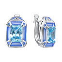 Серьги с английским замком из серебра с фианитами