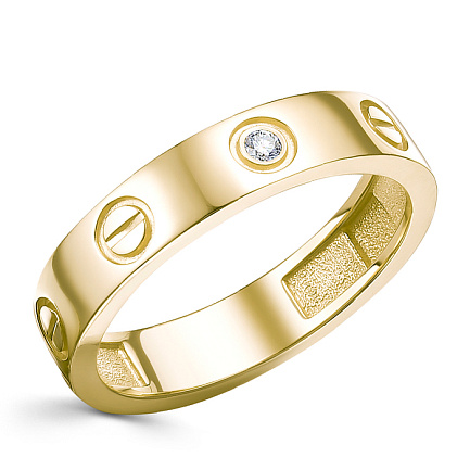 Кольцо из желтого золота с бриллиантом
