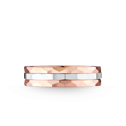 Кольцо обручальное с алмазной гранью