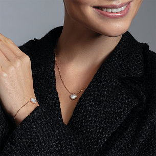 Колье из красного золота с фианитом