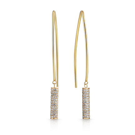 Серьги из желтого золота с бриллиантами