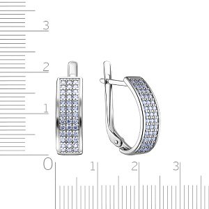 Серьги с английским замком из серебра с фианитом