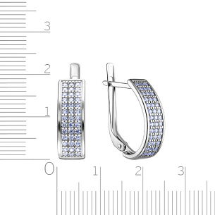 Серьги с английским замком из серебра с фианитом