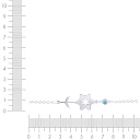 Браслет на ногу декоративный из серебра с фианитом