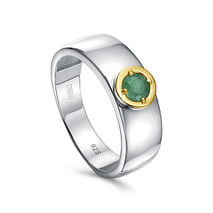 Кольцо из серебра с изумрудом