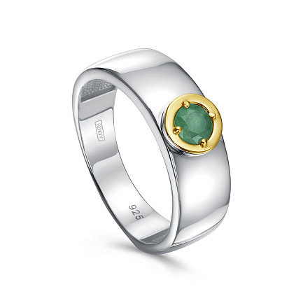 Кольцо из серебра с изумрудом